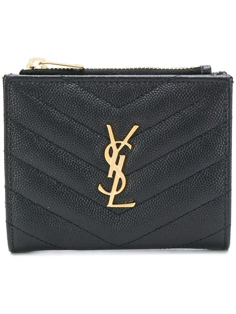 Saint Laurent Monogram Quilted Leather Wallet Clutch